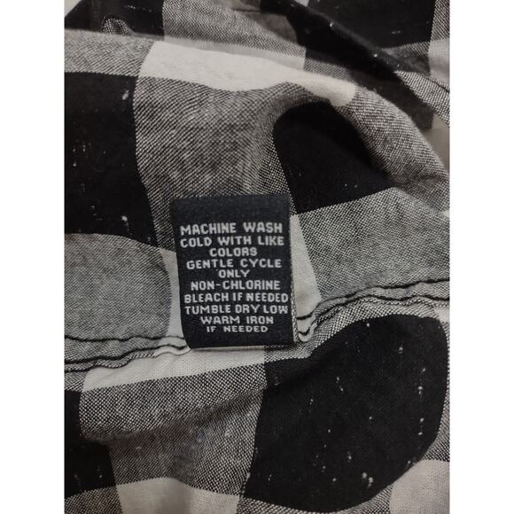 Carbon Classic Fit Long Sleeve Black White Bold Plaid Shirt Mens Size L *READ - Picture 9 of 9